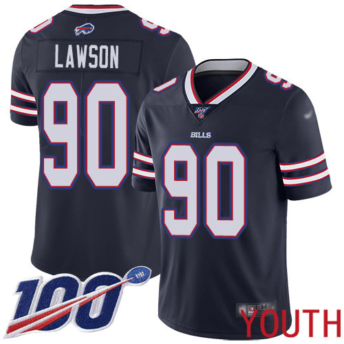 Youth Buffalo Bills 90 Shaq Lawson Limited Navy Blue Inverted Legend 100th Season NFL Jersey
